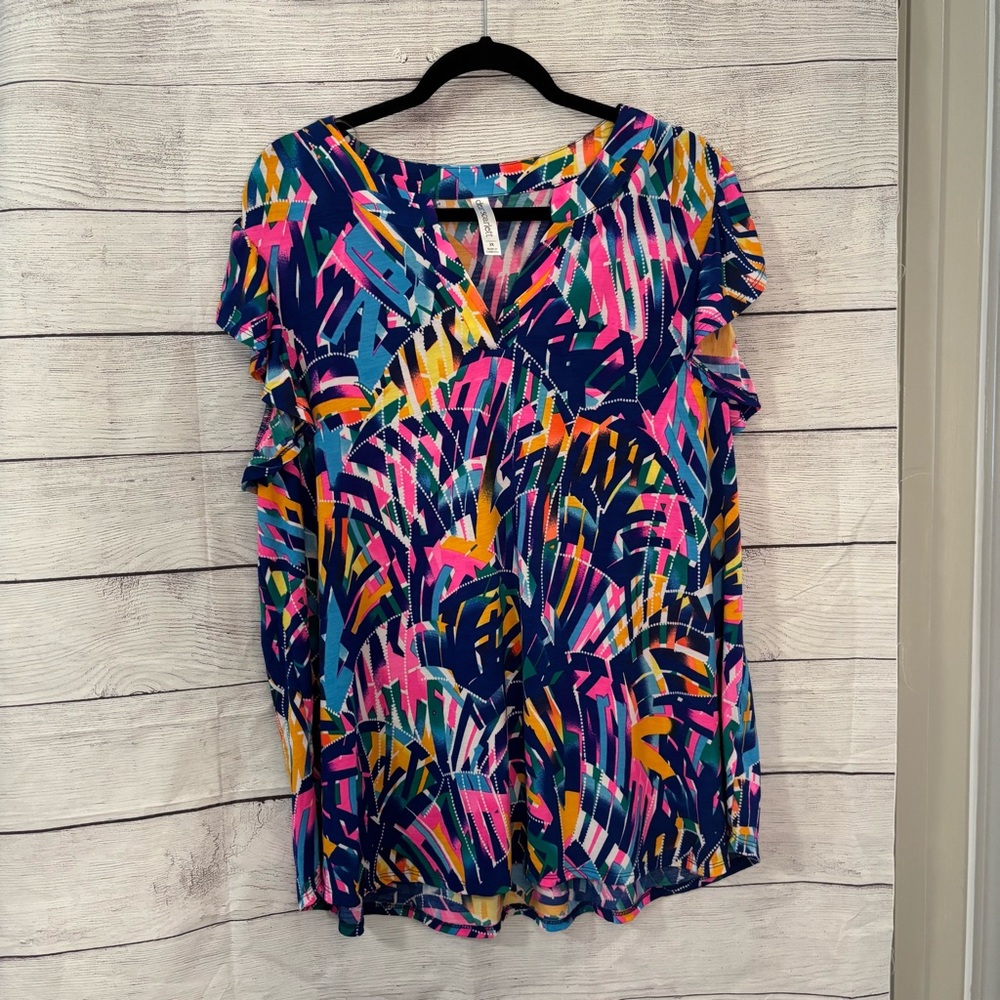 Dear Scarlett Plus Size Colorful Women's Top (Loc#2)